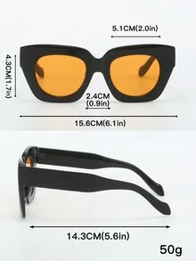1 Miếng Không giới tính Hình vuông Khung Oversized Thời gian rảnh rỗi Retro Tối giản Đường phố Mát mẻ Kính râm Đối với Kỳ nghỉ - Màu vàng - Xem 5