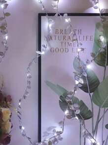 1 件节日装饰铜线 LED 灯串，银叶，2 米/20 盏灯或 5 米/50 盏灯