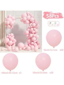 55 Peças Kit de Arco e Guirlanda de Balões de Látex Rosa Sólido para Decoração de Cenário para Festa de Noivado, Casamento, Aniversário, Aniversário, Festa Interna