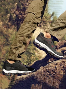 Giày thể thao chống thấm nước & chống trượt bằng da cỡ lớn mới thu đông dành cho đi bộ ngoài trời, thường ngày và đi bộ đường dài - màu đen - Xem 3