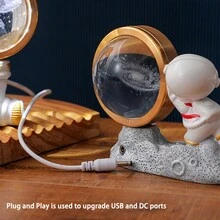 Astronaut 3d Internal Carving Crystal Ball Night Light, Table Decoration, Bedroom Decor, Usb Powered, Creative Birthday Gift - Astronaut Crystal Lamp - View 7