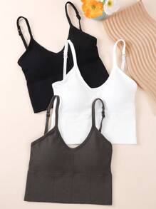 3 件装 U 型露背文胸，带可调节肩带，内衣 - 彩色 - 查看 2