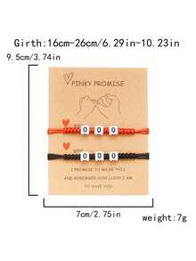 2pcs Lucky Numbers Braided Couple Bracelets, Handmade Braided Wristband, Gift For Friends - WG0091 Number 5 - View 9
