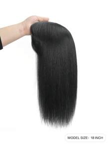 18inch Tự nhiên Đen Đầu tóc Tóc giả Đầu Patch Nữ Che phủ Trắng Tóc Tóc giả Nữ Dài Tóc Thẳng A Của Tóc Patch Chặn Đối với phụ nữ Mặc hàng ngày - màu đen - Xem 2