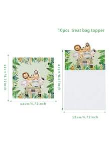 10/20 pièces sacs cadeaux au style d'animaux de la jungle, fournitures d'emballage de cadeaux multifonctionnels, sacs à bijoux, convient pour les anniversaires, mariages, fêtes familiales, fêtes