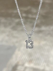 1條時尚嘻哈風格13號吊墜項鏈,適合日常佩戴、街拍和派對,有金色和銀色可選,男女皆可