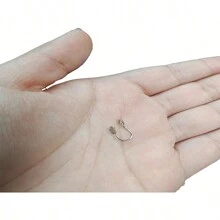 1入組不需穿耳洞的不鏽鋼蝴蝶鼻夾＆戒指,適用於女士日常佩戴 - 銀色 - 查看 4