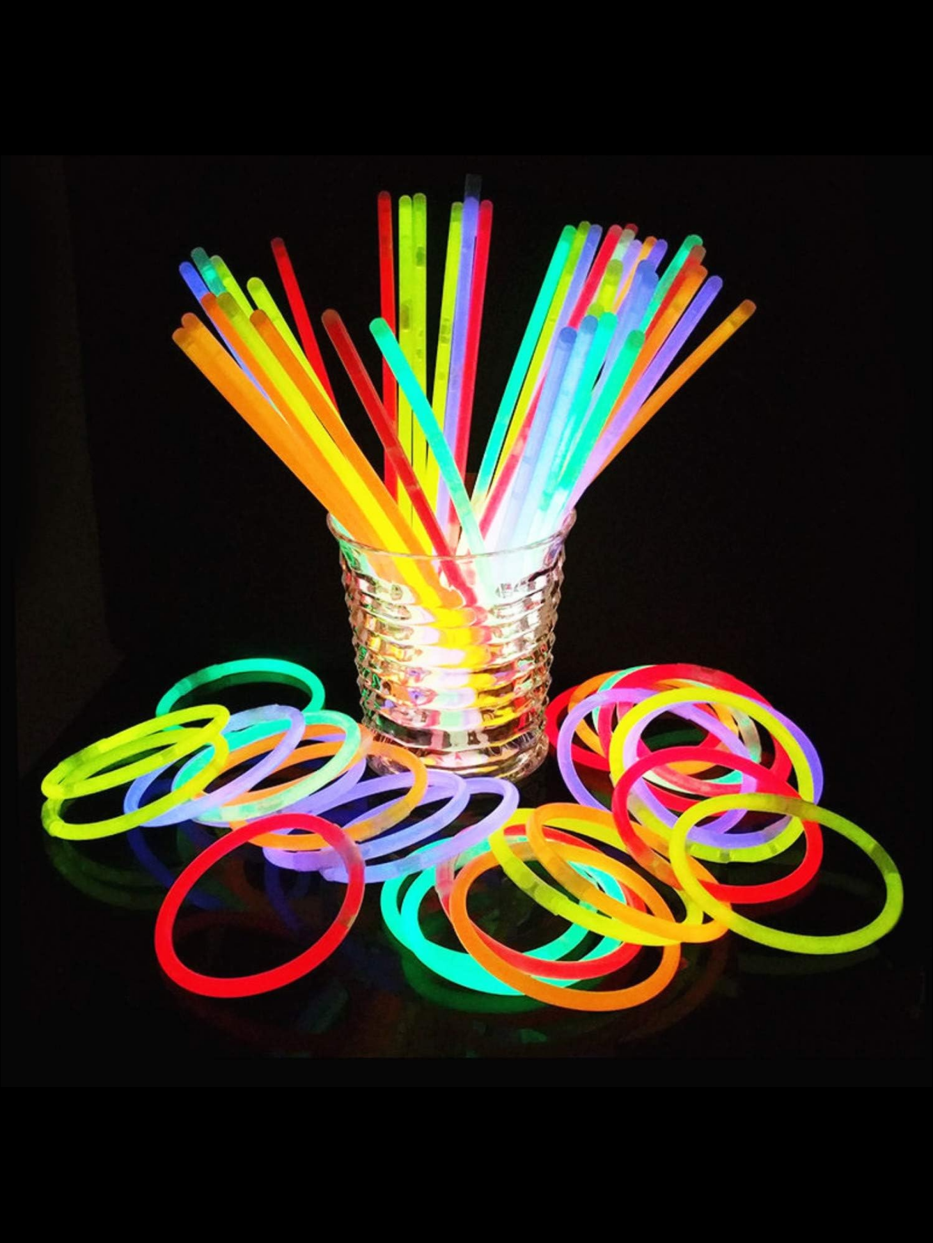 100pcs Glow Sticks, Night Party Glow Sticks With Connectors, Suitable