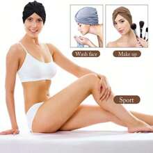 4 Turbantes, Gorros Oncológicos Modernos, Simples para Dama, Mujer Quimio Alopecia - Multicolor - Ver 8