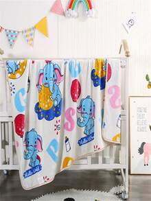 1pc Flannel Fleece Kids' Blanket/Student Blanket/Baby Blanket In Milk Velvet Texture For Toddlers/Babies - White - View 1