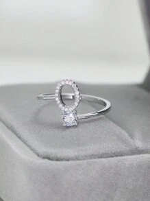 1pc Fashionable Simple Delicate Letter Design Ring Suitable For Women As Valentine's Day Gift And Daily Wear,Mom,Mother,Mother's Day,Gift