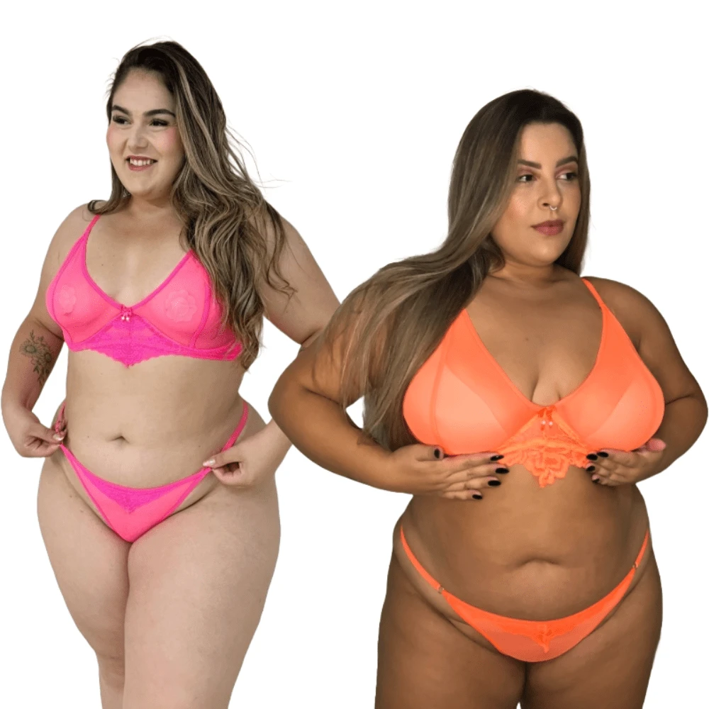 Plus Size Sexy Lingerie - 珊瑚粉 - 查看 1