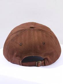 Unisex Embroidery Design Adjustable Baseball Cap For Outdoor Activities, Spring/Summer Street - Brown - View 3