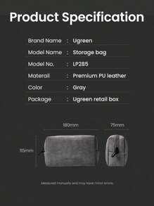 UGREEN Accessories Storage Bag Box Charger Charging Headset Mouse Accessories Storage Bag Large Capacity Travel Portable Bag - Grey - View 9