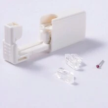 1pc Disposable Sterile Nose Stud Piercing Gun Tool Unit Crystal, Nose Ring Earring Professional Machine Nose Pircer Piercing Kit Body Jewelry - Silver - View 9