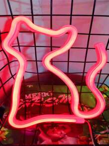1pc Cat Shaped Neon Light - Yellow - View 7