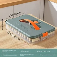 1只大容量餃子盒,特殊密封保鮮多層快速冷凍食品雲吞儲存盒,可放進冰箱冷凍保存,食品保鮮盒居家餃子盤快速冷凍雲吞冰箱盒蛋盒 - 綠色 - 查看 3