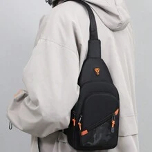 1pc Sling Bags For Men Adjustable Fanny Pack Sports Running Chest Waist Bag Waterproof For Travel Hiking Outdoor Crossbody Bag - Grey - View 4