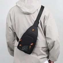 1pc Sling Bags For Men Adjustable Fanny Pack Sports Running Chest Waist Bag Waterproof For Travel Hiking Outdoor Crossbody Bag - Grey - View 7