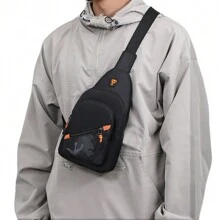 1pc Sling Bags For Men Adjustable Fanny Pack Sports Running Chest Waist Bag Waterproof For Travel Hiking Outdoor Crossbody Bag - Grey - View 10