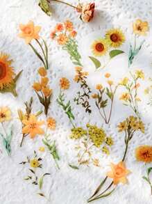 40pcs Fresh Sunflower Stickers For Plant-Themed Journal, Scrapbook, Etc. Back To School - Yellow - View 4
