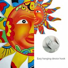 墨西哥風格金屬太陽裝飾,12.7英寸太陽壁藝術品,節日禮物,戶外壁雕,適用於花園、圍牆、客廳、餐廳 - 2/PCS太陽 - 查看 7