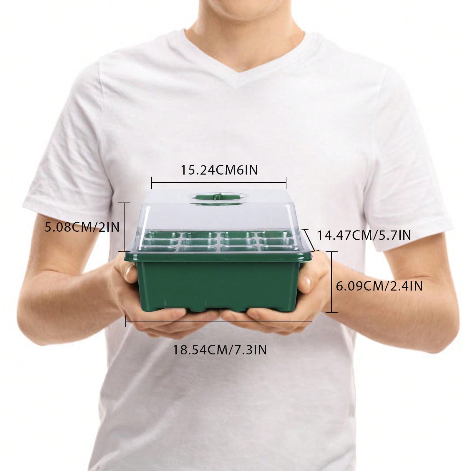 Evanda 12-Pack Seed Starter Trays With Humidity Domes - Organic Germination Kits For Plants