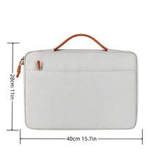 1pc Khaki 15.7*11in Portable Laptop Bag For 14.1-15.4 Inch Notebook And Digital Storage Bag - Khaki - View 2