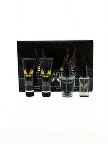 Set de perfume para hombre 4 piezas Perfume 20ml+50ml, crema de afeitar 50ml, gel de ducha 50ml - Negro - Ver 5