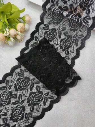 2m X 15cm Elastic Lace Ribbon, Dress Skirt Hemline Extender, Clothing Decoration Material For Diy Clothing And Accessories