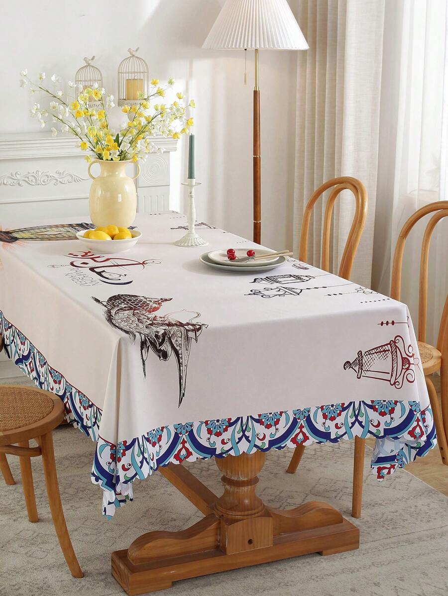 1入組節慶印花防水桌布 - 彩色 - 查看 1