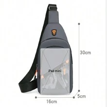 1pc Sling Bags For Men Adjustable Fanny Pack Sports Running Chest Waist Bag Waterproof For Travel Hiking Outdoor Crossbody Bag - Grey - View 8