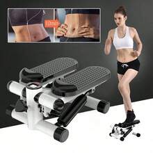 Mini Escaladora Elíptica Pasos Ligas Resistencia Fitness Gym, con pantalla LCD Bicicleta de ciclismo interior Aparato de cinta de correr paso a paso para el hogar Oficina Gimnasio - Blanco - Ver 1