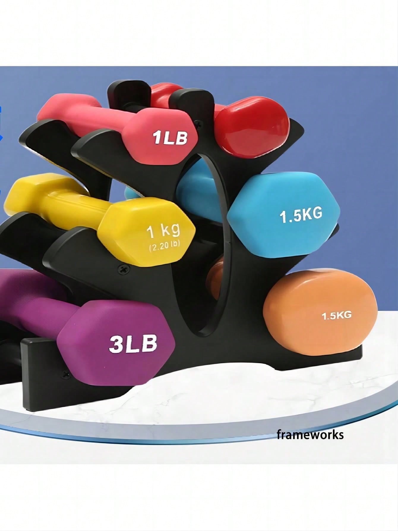 1pc Small Dumbbell Rack For Home Gym, 3Tier Dumbbell Shelf, Tree