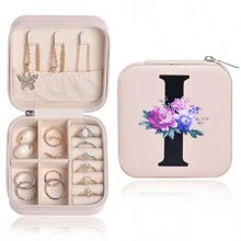 Travel Jewelry Box Jewelry Storage Box Jewelry Box, Essential Accessories For Travel Honeymoon, Bridesmaid Proposal Gift, Wedding Engagement Gift, Small Mini Earring Ring Jewelry Box Storage Box Without Mirror-Pink(Jewelry  Not  Included) - Pink - View 15