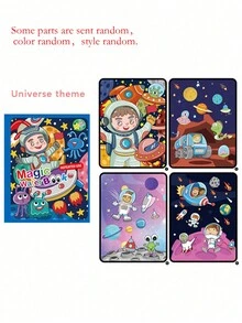 Stomle Family Magic Water Drawing Book Bh-08 Universe Space With Random Color & Style Pen Set Packed In A Bag, Package May Be Damaged During Shipping - Army Green - View 1