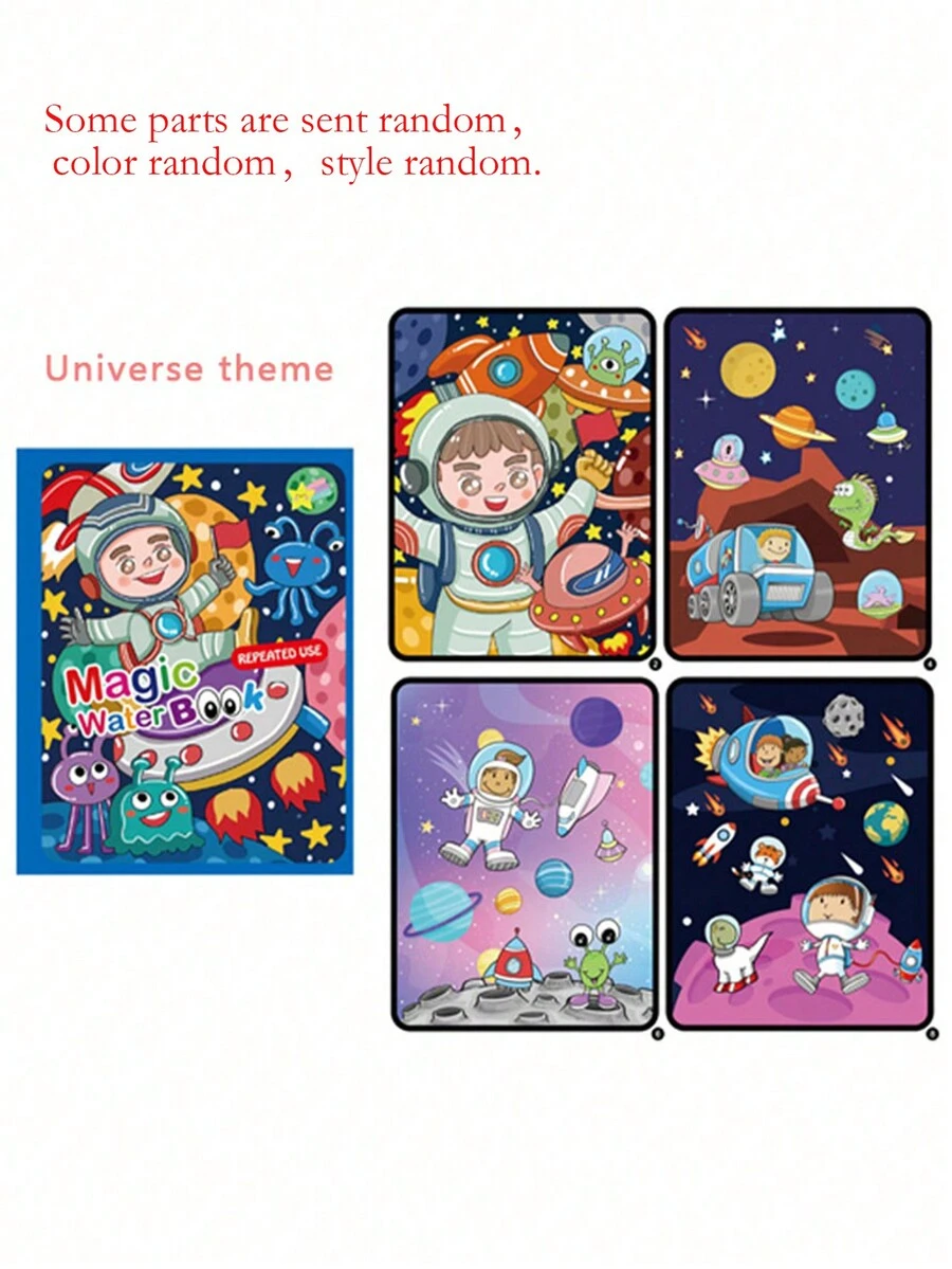 Stomle Family Magic Water Drawing Book Bh-08 Universe Space With Random Color & Style Pen Set Packed In A Bag, Package May Be Damaged During Shipping - Army Green - View 1