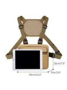 新款跨境戰術胸包、運動背心、迷彩戶外工作背心、戰術背包臀包胸甲袋腰包情人節禮物男士 - 卡其色 - 查看 2