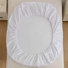 1pc Waterproof Fitted Sheet, Simple Solid Color Mattress Cover That Can Isolate Dirty, Easy To Wash - Multicolor - View 7