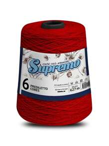 Barbante Supremo 600 gramas PREDILETTO FIO 6 - Vermelho - Visão 2