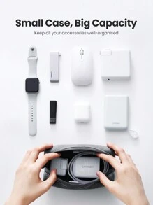 UGREEN Accessories Storage Bag Box Charger Charging Headset Mouse Accessories Storage Bag Large Capacity Travel Portable Bag - Grey - View 7