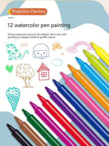 Projection Painting Table - Children's Music And Intelligent Multi-Functional Writing Table Doodling Learning Painting Toys, Painting Set Table, Educational Board Learning Tool - Children's Day/Halloween/Thanksgiving/Christmas Gift - Multicolor - View 8