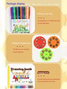Projection Painting Table - Children's Music And Intelligent Multi-Functional Writing Table Doodling Learning Painting Toys, Painting Set Table, Educational Board Learning Tool - Children's Day/Halloween/Thanksgiving/Christmas Gift - Multicolor - View 10