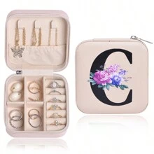 Travel Jewelry Box Jewelry Storage Box Jewelry Box, Essential Accessories For Travel Honeymoon, Bridesmaid Proposal Gift, Wedding Engagement Gift, Small Mini Earring Ring Jewelry Box Storage Box Without Mirror-Pink(Jewelry  Not  Included) - Pink - View 25