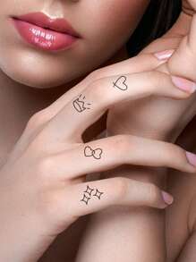4pcs Fashionable Mini Pattern Temporary Tattoo Sticker