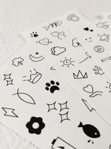 4pcs Fashionable Mini Pattern Temporary Tattoo Sticker