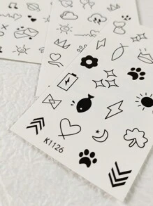 4pcs Fashionable Mini Pattern Temporary Tattoo Sticker
