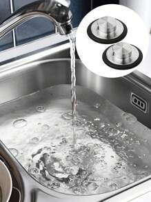 2pcs Stainless Steel Sink Strainer, Garbage Disposal Stopper For Kitchen Sink Drain (8cm) - Black - View 1