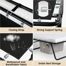 MAMIZO 75" X 31" Folding Bed,Rollaway Bed With Mattress For Adults,Foldable Bed,Portable Bed,Metal Bed Frame With Memory Foam Mattress, Guest Bed For Bedroom,Office,Camp,No Assembly Required,(75" X 31"X14") - 白色 - 查看 6