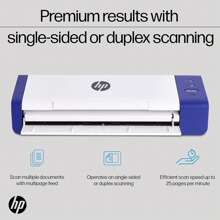 HP Compact Desktop Duplex USB Mobile Document Scanner & Photo Scanner, Portable Scanner With Auto-Feed Tray For Portable 2-Sided Digital Scanning, Model HPPS200, For Home & Office, PC And MAC, HP WorkScan Software Included - Xanh và trắng - Xem 2